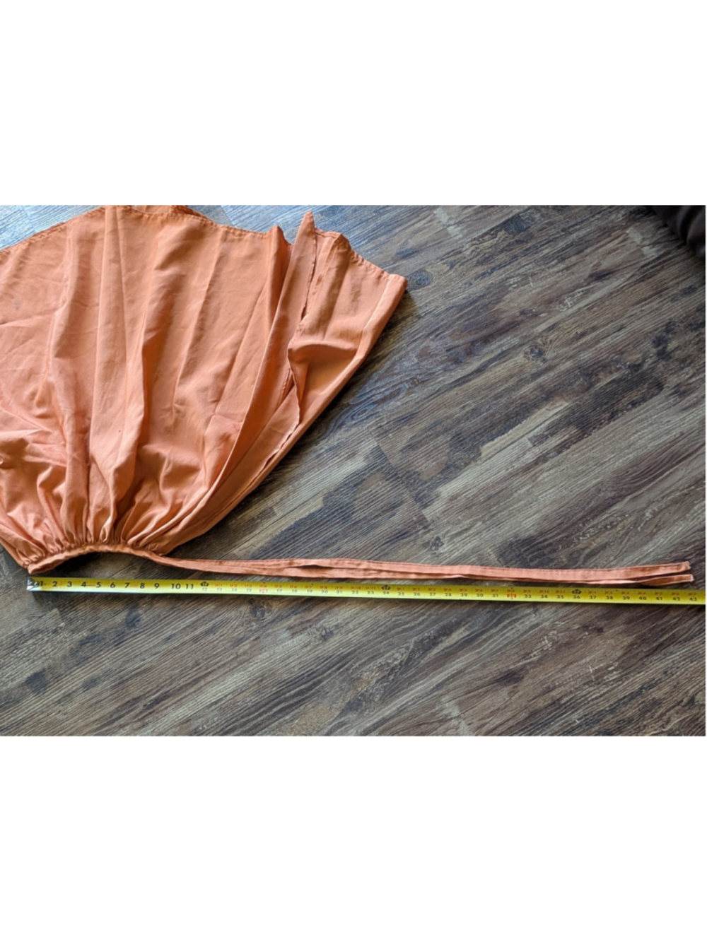 Women's Tea length Orange Circle Rehearsal / Costume Skirt with Adjustable Ties - Picture 13 of 14